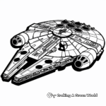 Black and White Millennium Falcon Coloring Pages 1