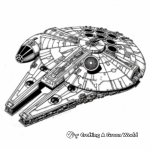 Black and White Millennium Falcon Coloring Pages 2