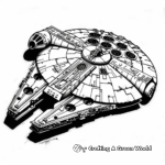 Black and White Millennium Falcon Coloring Pages 3