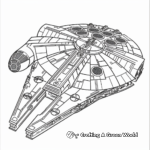 Black and White Millennium Falcon Coloring Pages 4