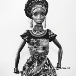 Black Barbie in Ethnic Attire Coloring Pages 2