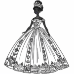 Black Barbie Royal Queen Coloring Pages 2