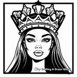 Black Barbie Royal Queen Coloring Pages 3
