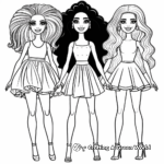 Black Barbie with Friends Coloring Pages 2