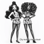 Black Barbie with Friends Coloring Pages 3