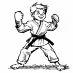 Black Belt Karate Achiever Coloring Pages 2