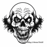 Blood-Curdling Clown Skull Coloring Pages 2