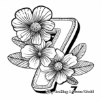 Blooming Number 7 Coloring Pages: Floral Design 2
