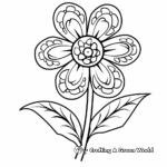 Blossoming Flower Tracing Coloring Pages 2