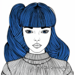 Bold Blue Hair Coloring Pages 1