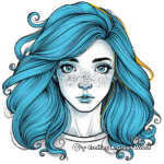 Bold Blue Hair Coloring Pages 2