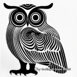 Bold Line Art Psychedelic Owl Coloring Pages 2