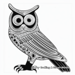 Bold Line Art Psychedelic Owl Coloring Pages 3