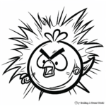 Bomb - Explosive Black Bird Angry Bird Coloring Pages 2