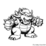 Bowser The Villain from Super Mario Bros. Movie Coloring Pages 1