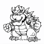 Bowser The Villain from Super Mario Bros. Movie Coloring Pages 2