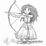 Brave Merida with Her Bow and Arrow Coloring Pages 3