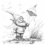 Breezy Gnome Kite Flying Coloring Sheets 2