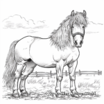 Breton Draft Horse in Field: Countryside Scene Coloring Page 4