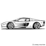 Bright and Bold Ferrari 512TR Coloring Pages 1