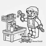 Bright Lego Minecraft Alex Coloring Pages 1