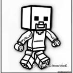 Bright Lego Minecraft Alex Coloring Pages 2
