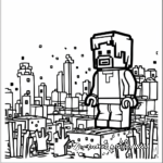 Bright Lego Minecraft Alex Coloring Pages 3