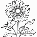 Bright Yellow Sunflower Coloring Pages 1