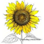 Bright Yellow Sunflower Coloring Pages 3