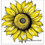 Bright Yellow Sunflower Coloring Pages 4