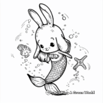 Bunny Mermaid with Sea Creature Friends Coloring Pages 3