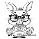 Bunny Silhouette in Easter Egg Glasses Coloring Pages 1