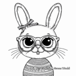 Bunny Silhouette in Easter Egg Glasses Coloring Pages 2