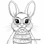 Bunny Silhouette in Easter Egg Glasses Coloring Pages 3