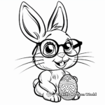 Bunny Silhouette in Easter Egg Glasses Coloring Pages 4