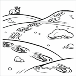 Bunny Tracks in the Snow Coloring Pages 1