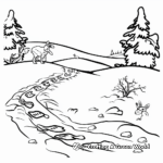 Bunny Tracks in the Snow Coloring Pages 2