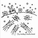 Bunny Tracks in the Snow Coloring Pages 3
