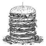 Burger Party Coloring Pages: Variety of Burgers 2
