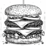 Burger Party Coloring Pages: Variety of Burgers 3