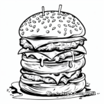 Burger Party Coloring Pages: Variety of Burgers 4