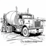 Busy Construction Site Cement Truck Coloring Sheets 2