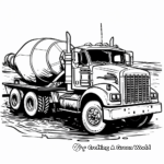 Busy Construction Site Cement Truck Coloring Sheets 4