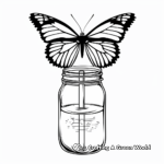 Butterfly Mason Jar Coloring Pages 1