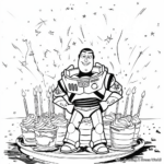 Buzz Lightyear's Galactic Birthday Bash Coloring Page 2