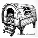 Cabin Bed Adventure-Themed Coloring Pages 1