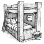 Cabin Bed Adventure-Themed Coloring Pages 3