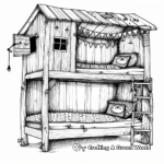 Cabin Bed Adventure-Themed Coloring Pages 4