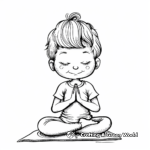 Calm Child’s Pose Yoga Coloring Pages 1