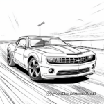 Camaro in Action: Race Track Coloring Pages 1